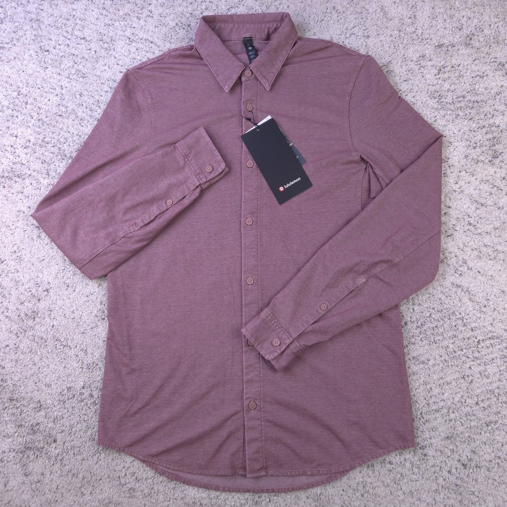 Lululemon Button Shirt Mens XS Commission Long Sleeve Purple Stretch NWT $118